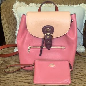Coach backpack with wallet